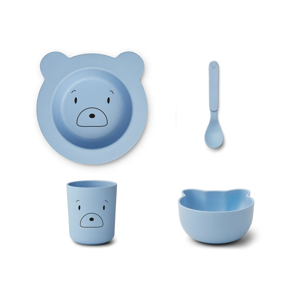 Набор детской посуды Liewood "Медведь", небесно-голубой, baby